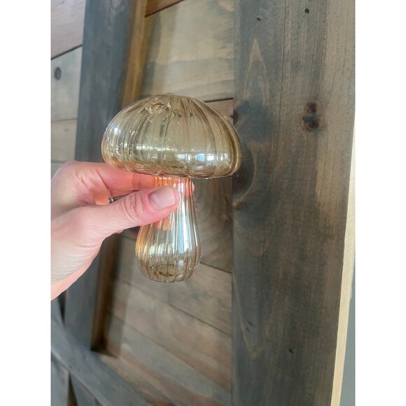 Glass Mushroom Vase for Propagating Plants Boho Hippie Decor Shrooms - Picture 3 of 4